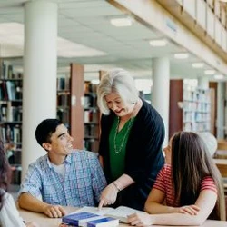 Instructor with students