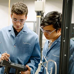 Two students in lab